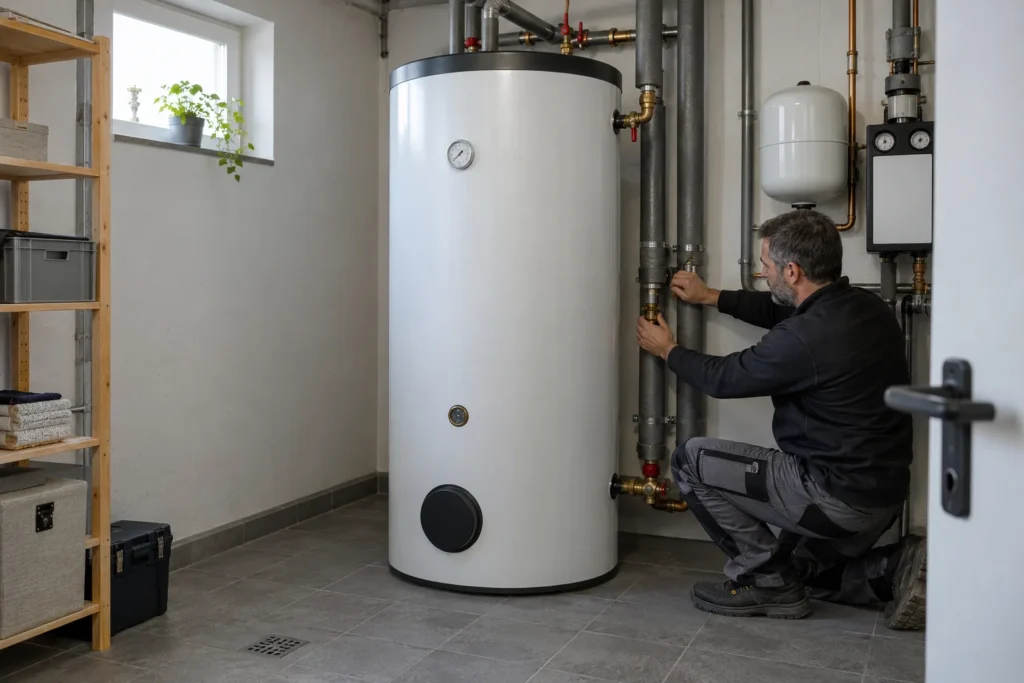 Symbolbild: Warmwasserspeicher für die Wärmepumpe: Bedarf statt pauschaler Literzahl