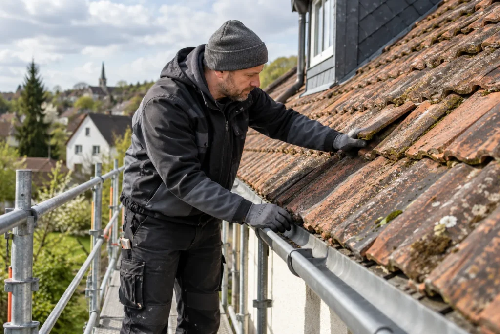 Symbolbild: Photovoltaik auf einem älteren Dach: Zustand und Tragfähigkeit zuerst prüfen